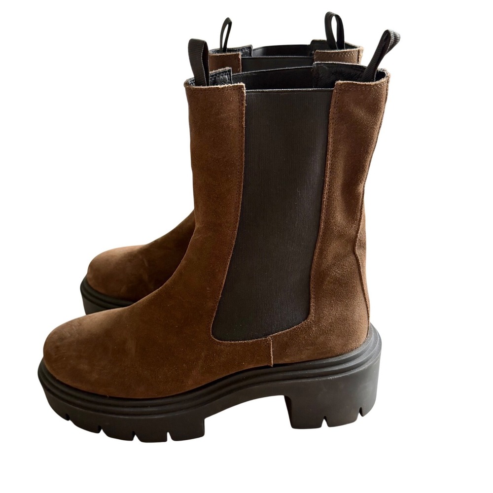 Steve Madden Wisteria Brown Suede Lug‎ Sole Chelsea Boots Size 11 NEW